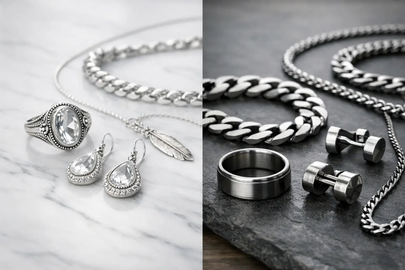 Sterlingsilber oder Edelstahl Schmuck?