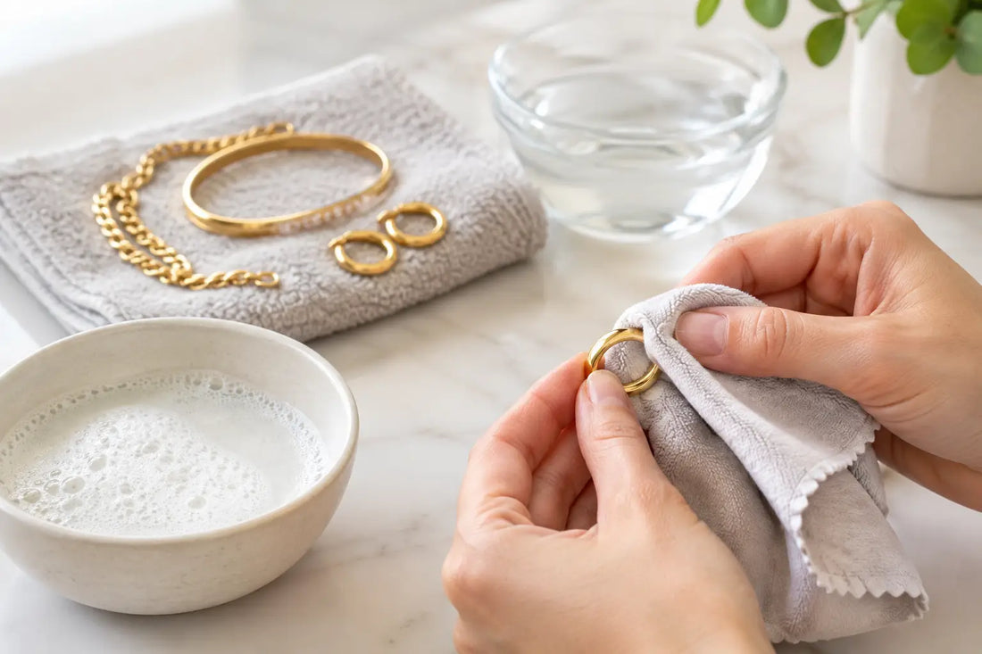 Goldschmuck richtig reinigen zuhause with care