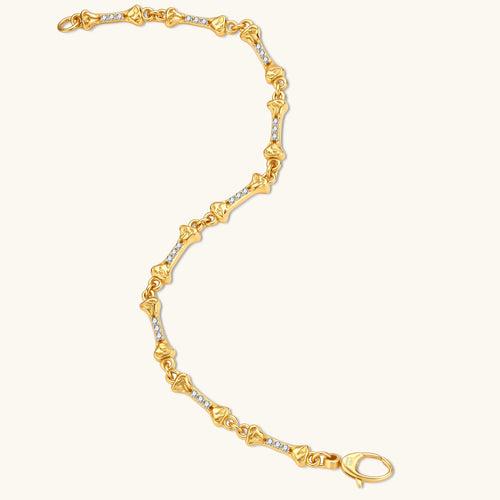 Gliederarmband vergoldet mit Knochen-Gliedern (Ansicht 2)
