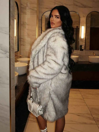 SXY Women's Loose Sexy Open Front Fuzzy Coat, Autumn/Winter