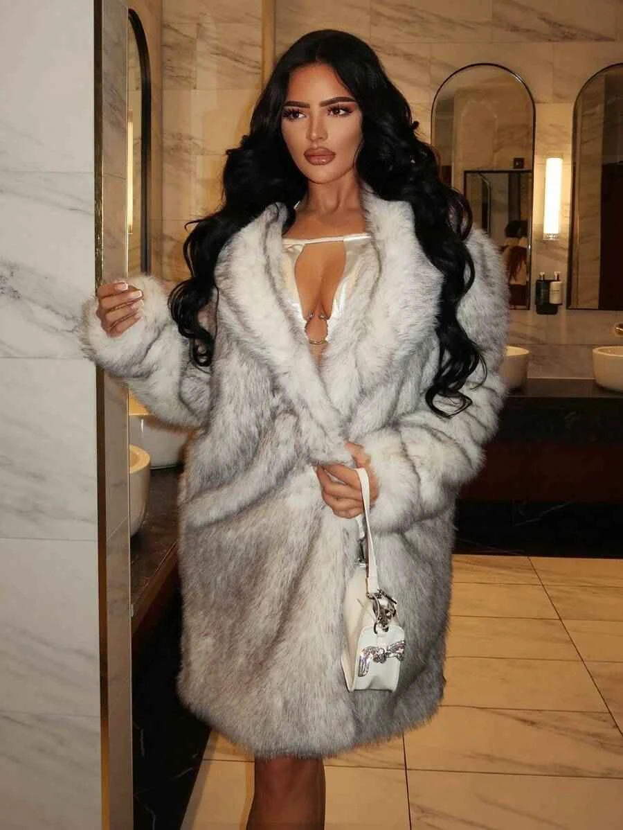 SXY Women's Loose Sexy Open Front Fuzzy Coat, Autumn/Winter