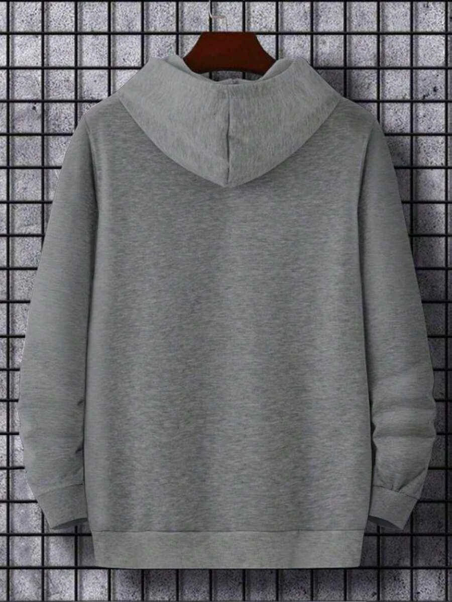 Kapuzensweatshirt mit Buchstaben-Aufdruck und Kordelzug