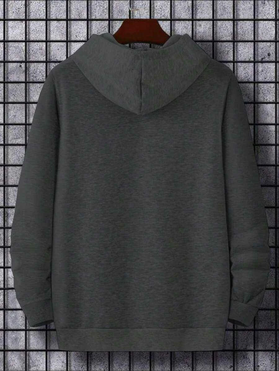 Kapuzensweatshirt mit Buchstaben-Aufdruck und Kordelzug