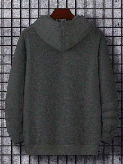 Kapuzensweatshirt mit Buchstaben-Aufdruck und Kordelzug