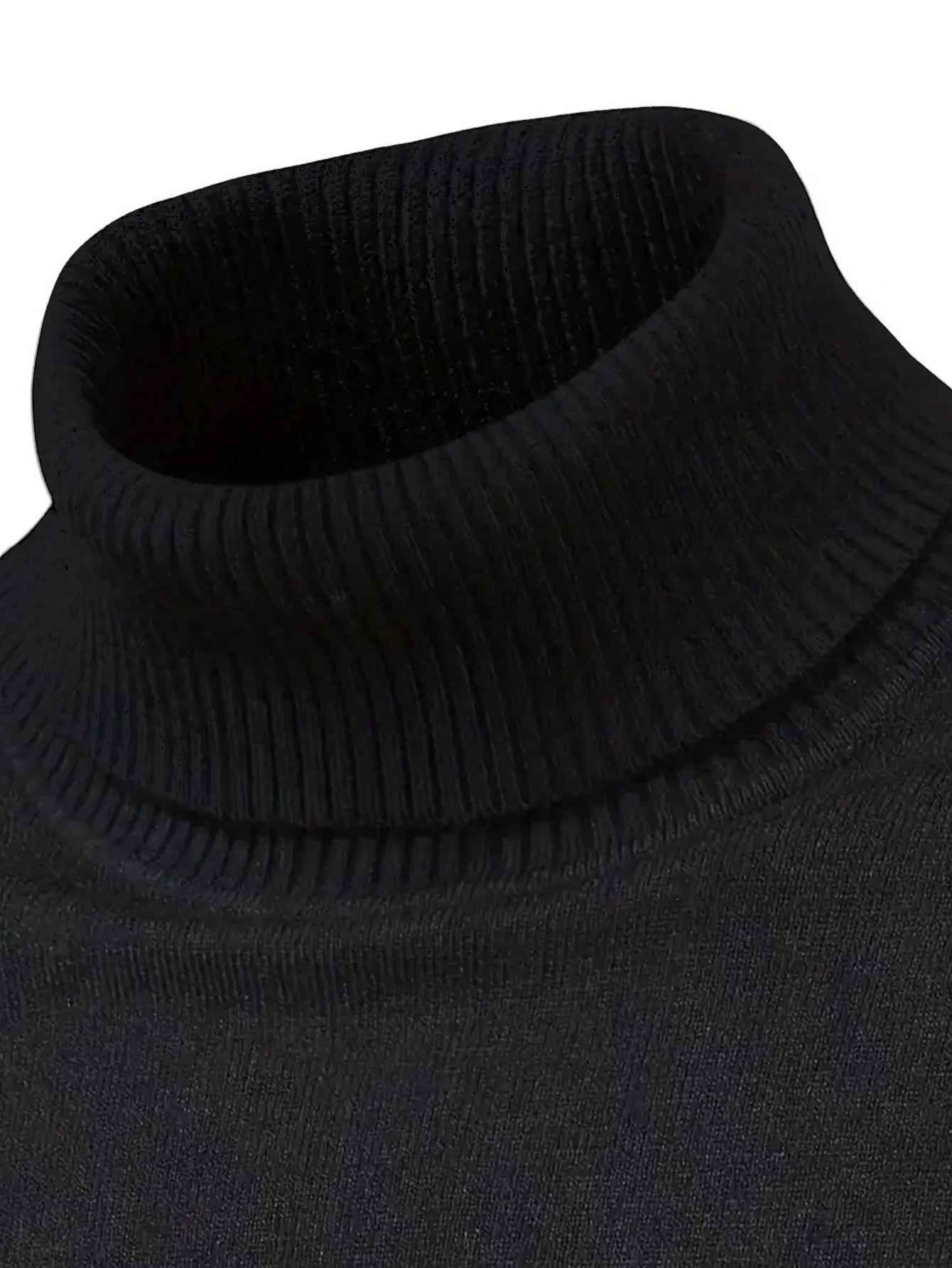 Men's Solid Color Long Sleeve Turtleneck Minimalist Sweater, Casual Everyday Wear