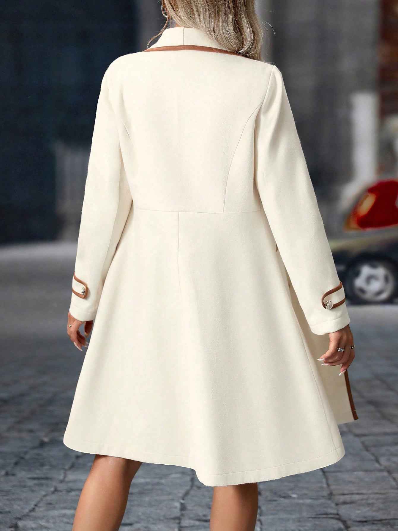 Klassischer Damen-Freizeitmantel mit langen Ärmeln