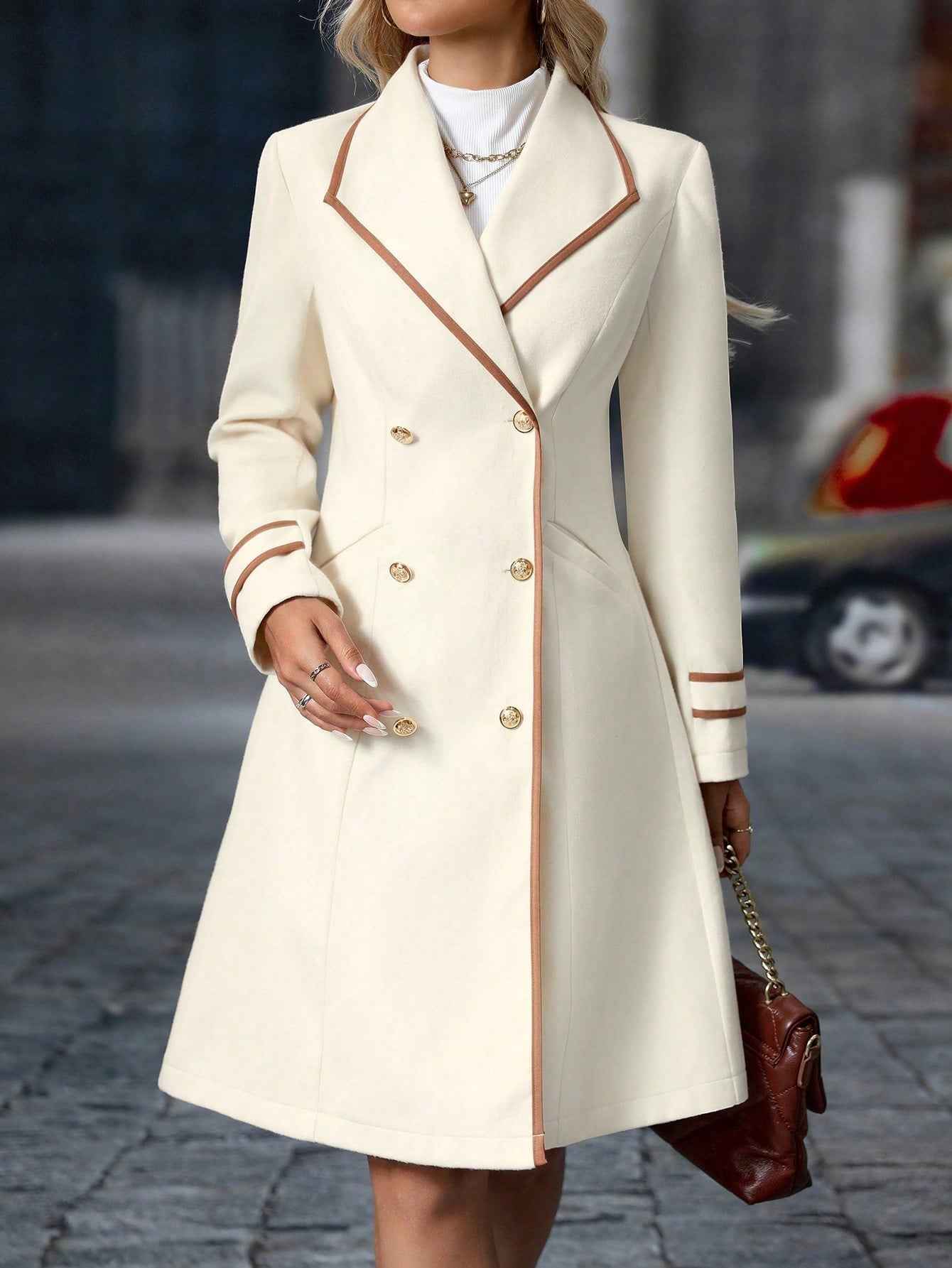 Klassischer Damen-Freizeitmantel mit langen Ärmeln