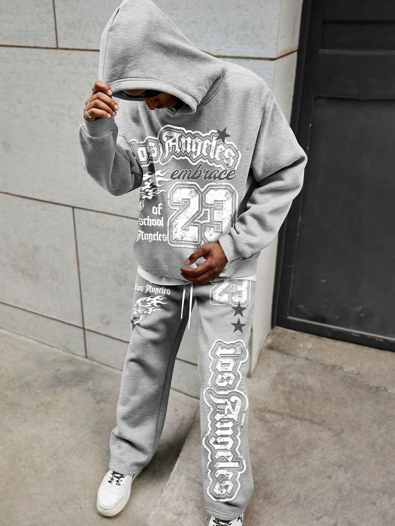 Casual Daily Sweatshirt und Jogginghose Set