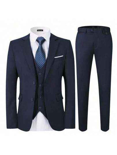 Herrenanzüge Slim Fit, 3-teiliger Anzug