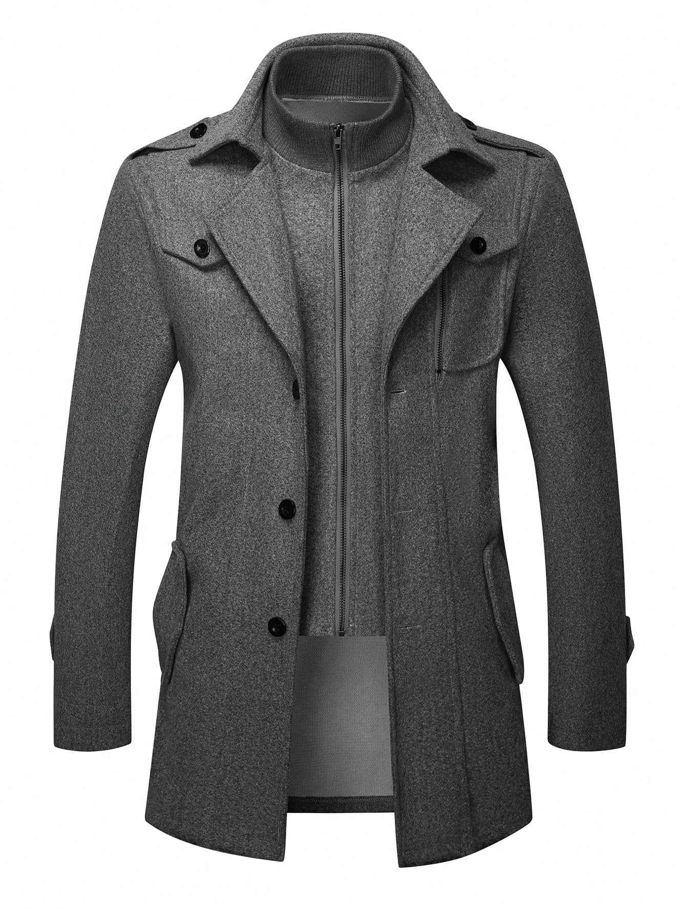 Uniquora Herren-Freizeitmantel mit einreihiger Knopfleiste