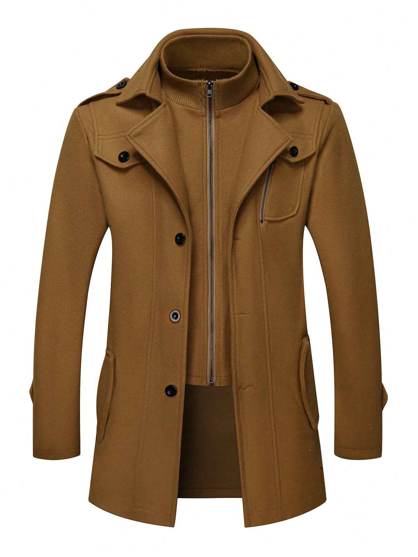 Uniquora Herren-Freizeitmantel mit einreihiger Knopfleiste