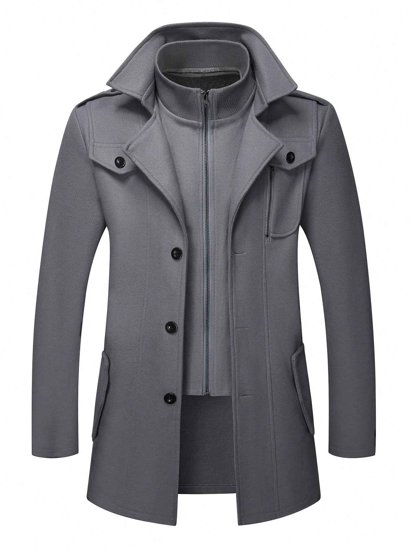 Uniquora Herren-Freizeitmantel mit einreihiger Knopfleiste