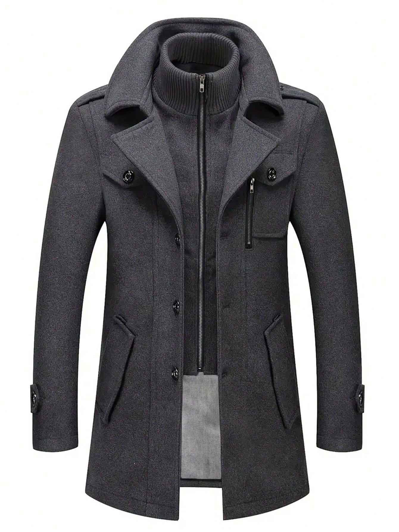 Uniquora Herren-Freizeitmantel mit einreihiger Knopfleiste