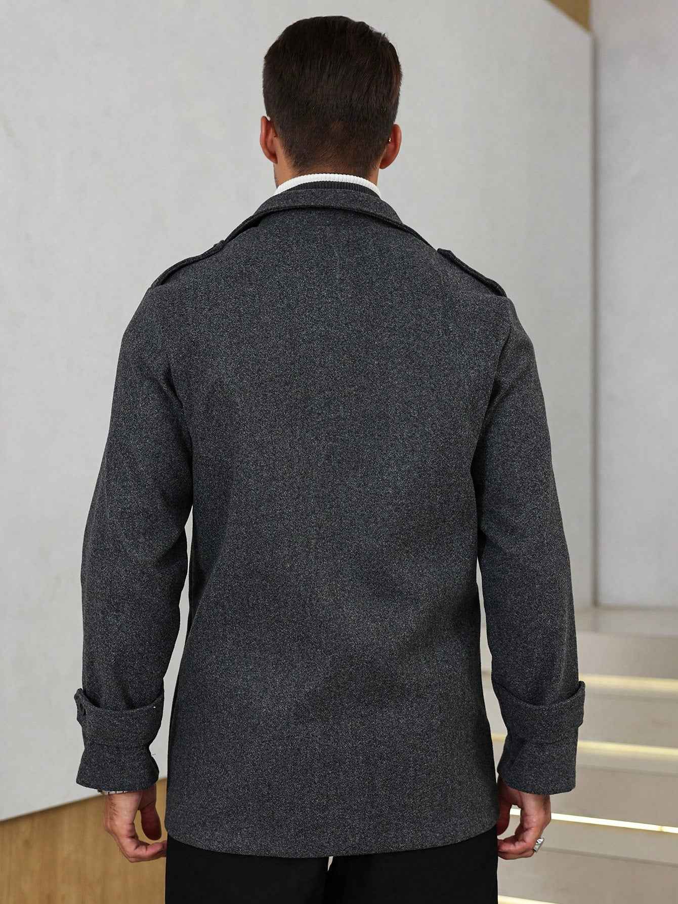 Uniquora Herren-Freizeitmantel mit einreihiger Knopfleiste