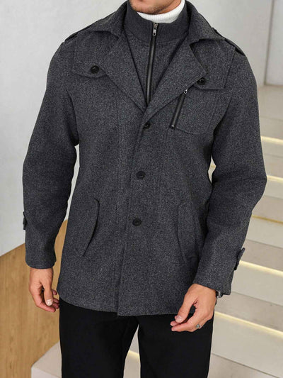 Uniquora Herren-Freizeitmantel mit einreihiger Knopfleiste