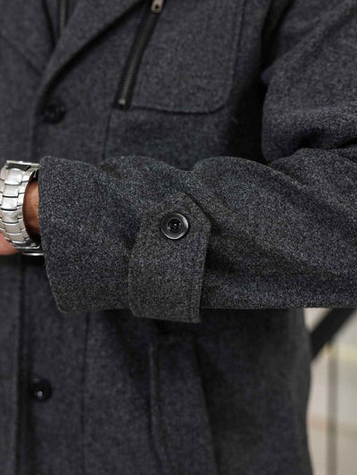 Uniquora Herren-Freizeitmantel mit einreihiger Knopfleiste