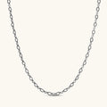 Oxidized 925 sterling silver necklace with alternating twisted oval and round links, lobster-claw clasp, 550mm length.