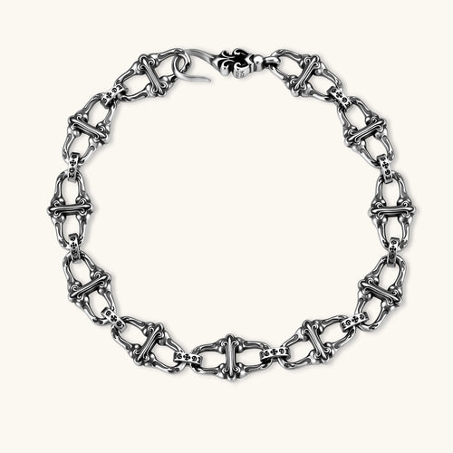 Gliederarmband 925er Silber mit Fleur-de-Lis