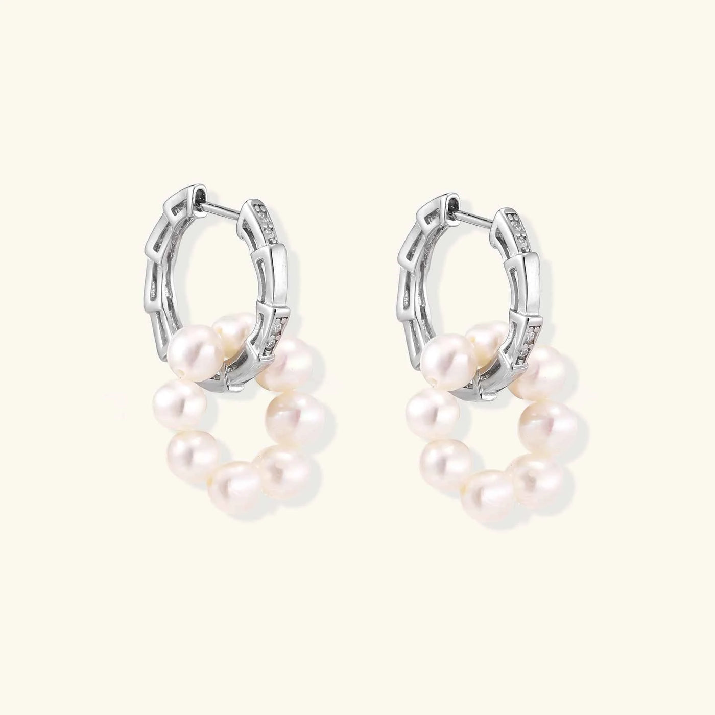 Pearl Cluster Huggie Hoops
