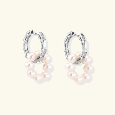 Pearl Cluster Huggie Hoops