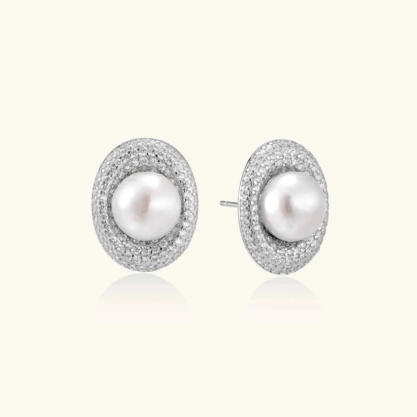 Pearl Halo Studs