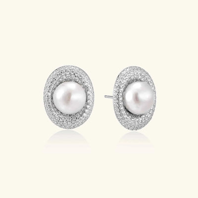 Pearl Halo Studs