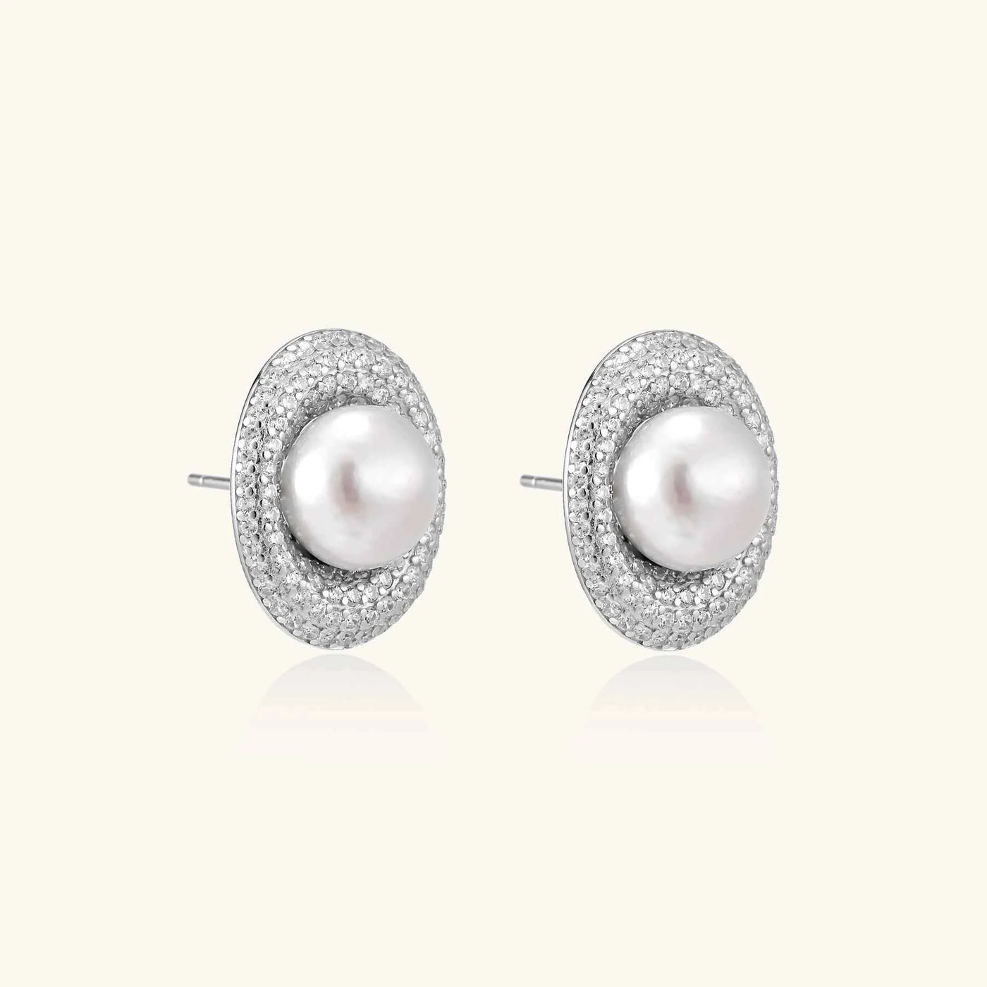 Pearl Halo Studs