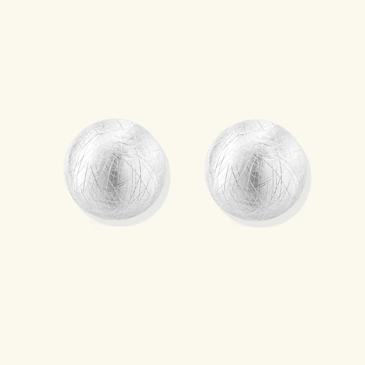 Brushed Silver Dome Earrings