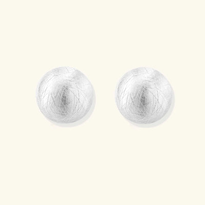 Brushed Silver Dome Earrings