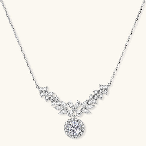 Flügel-Halskette Silber mit 2 ct Moissanit