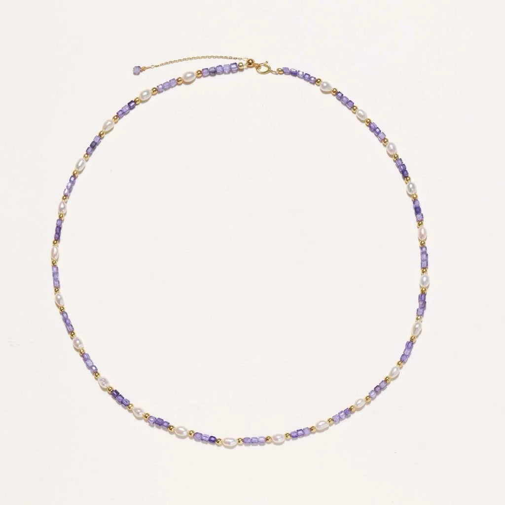Amethyst-Perlen-Harmonie-Halskette