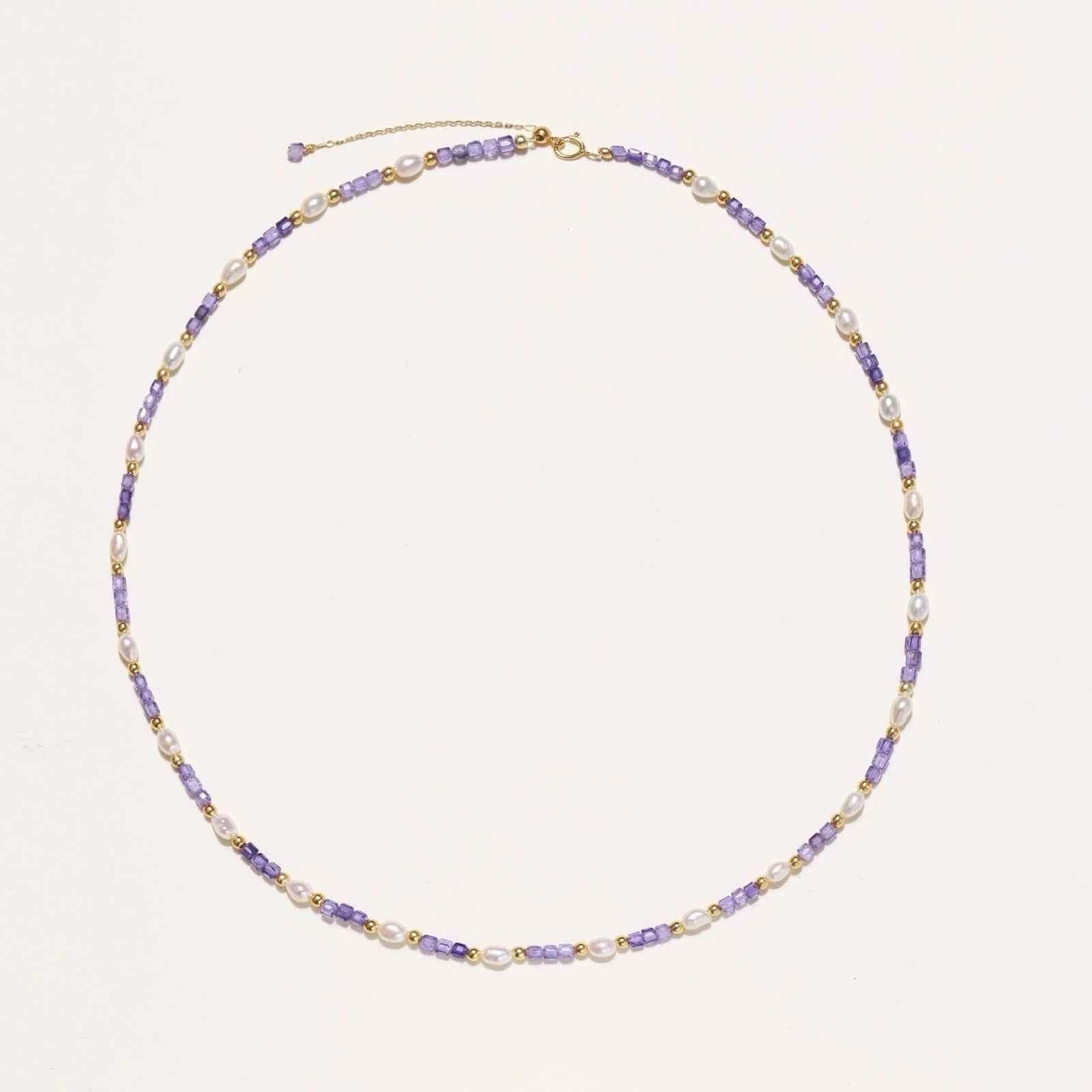 Amethyst-Perlen-Harmonie-Halskette