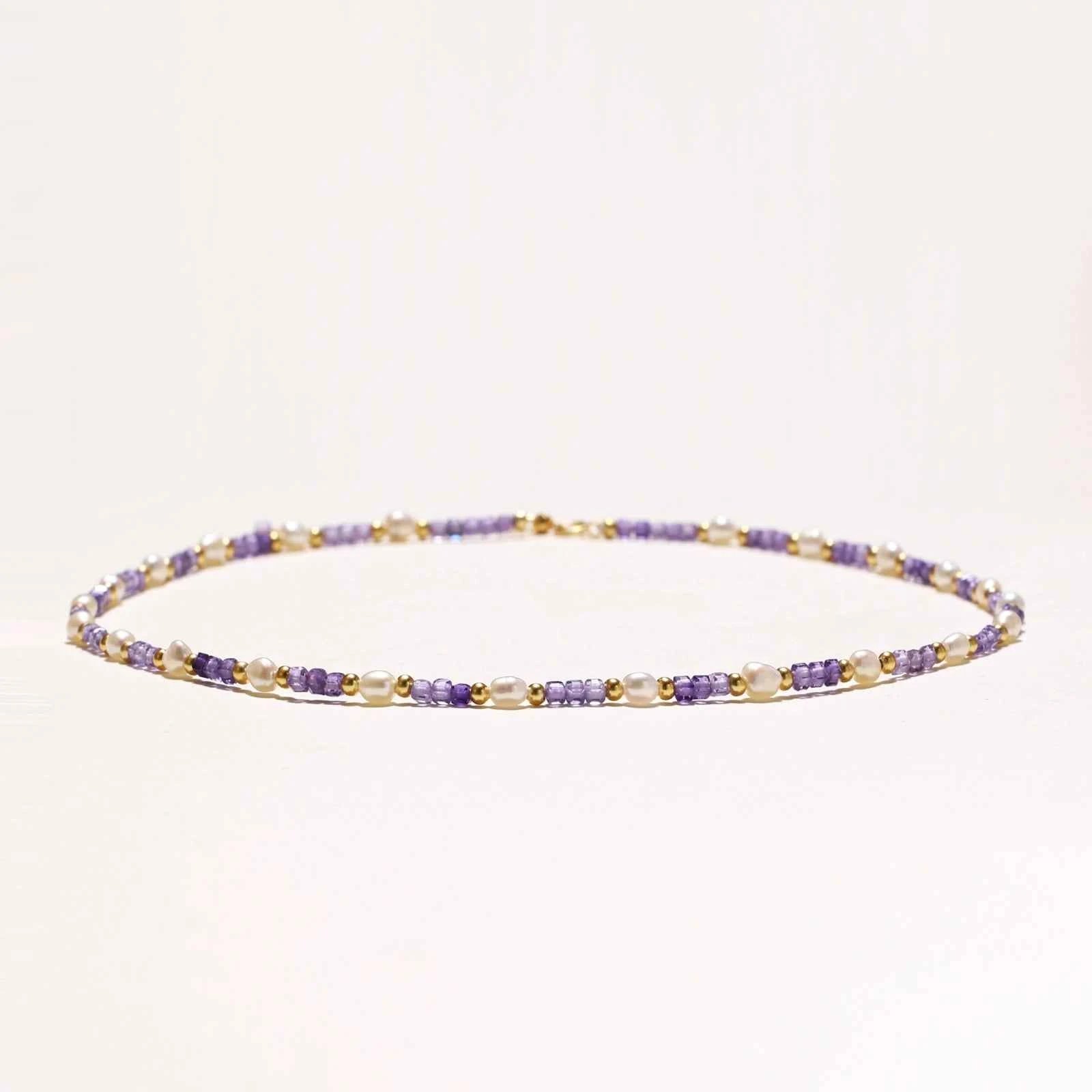 Amethyst-Perlen-Harmonie-Halskette