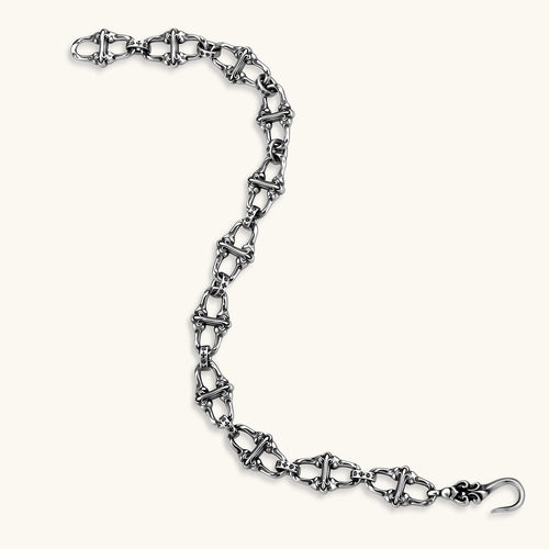Gliederarmband 925er Silber mit Fleur-de-Lis (Ansicht 2)